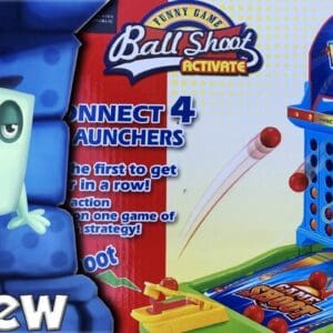 Ball shoot activate connect 4 launchers