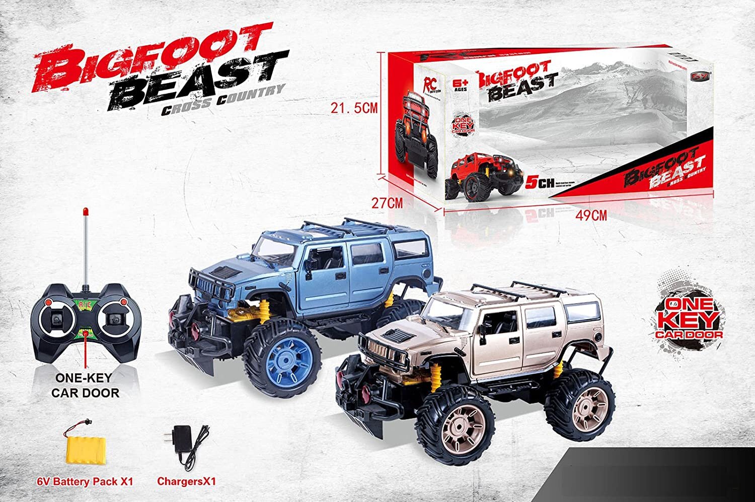 Bigfoot-Beast-hummer-monster-truck-remote-controlled-opening-doors-5ch