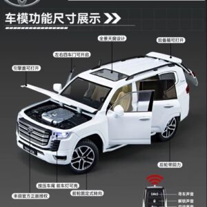 realistic Toyota Land cruiser diecast car model with remote key function scale 1:24