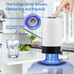 Automatic water dispenser pouring water into glass – مضخة مياه أوتوماتيكية تسكب الماء في كوب