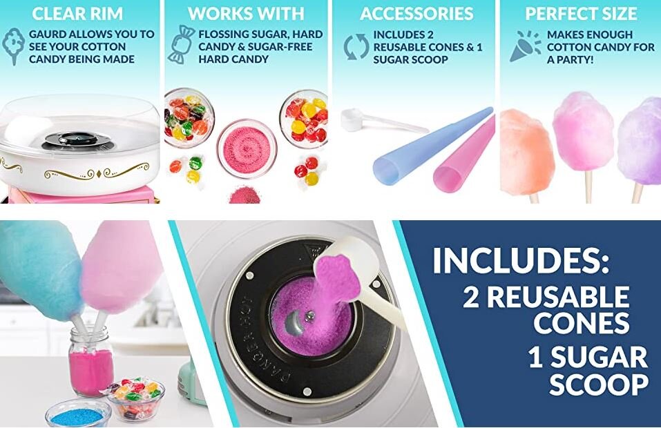 cotton-candy-maker-pink-white-yummy-.-nostalgia-instructions