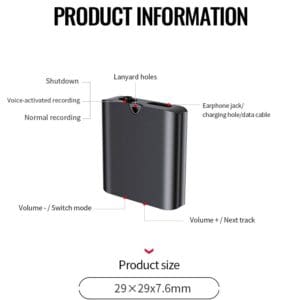 Hidden spy mini voice recorder voice activation easy one button recording | مسجل صوت مخفي Q63 سهل الاستخدام بزر واحد