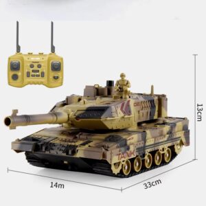 Military RC tank realistic battle functions with shooting water bombs