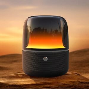 SOAIY SH77 Bluetooth Speaker with RGB Light – Powerful Sound, Deep Bass, and Sunset Glow | سماعة بلوتوث سواي SH77 بضوء متغيّر وصوت قوي وباس عميق