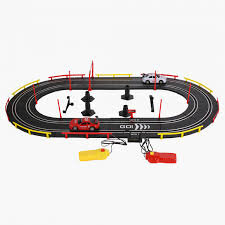 speed-orbit-two-cars-race-track-racing.-driveway