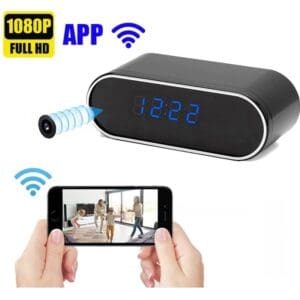 Hidden spy clock camera alarm live video