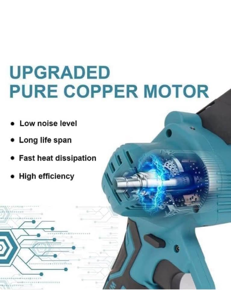 Rechargeable 48V Lithium-Ion Chainsaw Kit with Battery and Charger buy online Beirut lebanon منشار كهربائي صغير للحطب والخشب Portable 20cm Electric Chainsaw for Wood and Branch Cutting | منشار كهربائي محمول بطول 20 سم لقص الخشب والأغصان