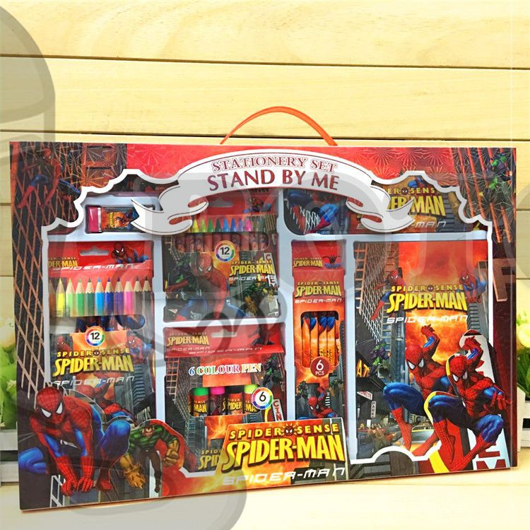 Spider-Man stationery set with pencils, crayons, pens, and a notebook fun, colorful, and perfect for school or art time buy online Beirut Lebanon