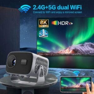 Smart projector A10 with Android interface on screen | بروجكتور A10 الذكي مع واجهة أندرويد على الشاشة