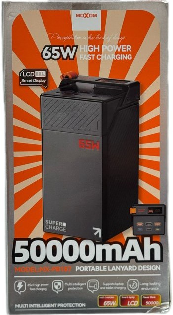Big power bank super power moxom supports all phones tablets laptopt charging high quality with protection buy online Beirut Lebanon MX-PB187 MOXOM fast charging power bank 65W