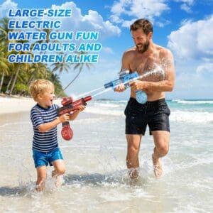 "Large-size electric water guns for adults and kids, featuring high-capacity drum tanks for beach and pool play."