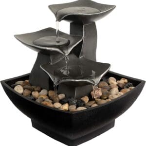 relaxing fountain home LED water fountain with stones for indoor decor – نافورة ماء LED مع حجارة للديكور الداخلي
