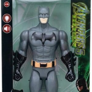 38cm Batman plastic action figure in retail packaging featuring built-in light and sound effects.
