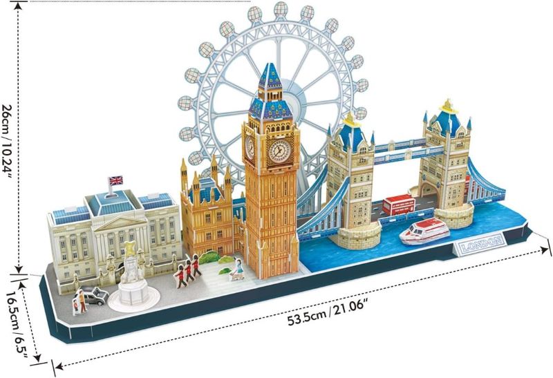 London city 3d puzzle building toy diy fun buy online Beirut Lebanon Assembled CubicFun London CityLine 3D puzzle featuring Big Ben, London Eye, Tower Bridge, and Buckingham Palace on display in Lebanon